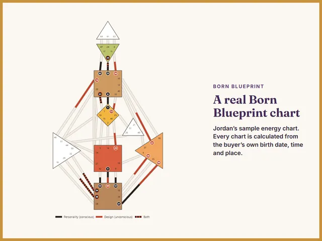 A Born Blueprint energy chart, the sample chart from their reading